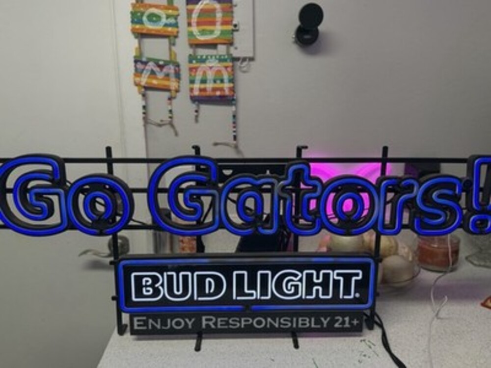 Blue Neon Wall Sign - Bud Light enjoy responsibly 21+